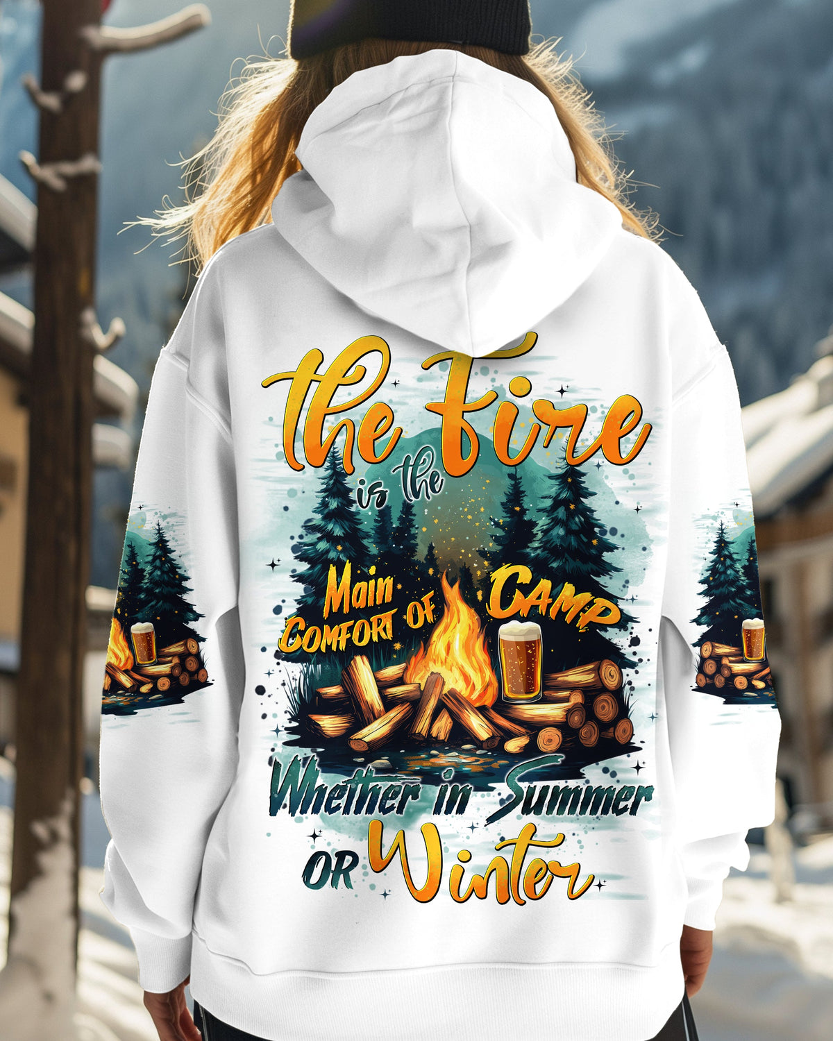 BLISSCORNERS THE FIRE IS THE MAIN COMFORT OF CAMP ALL OVER PRINT