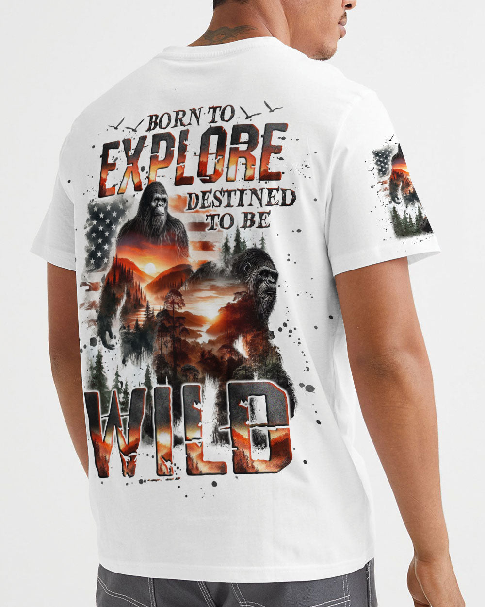 BLISSCORNERS BORN TO EXPLORE DESTINED TO BE WILD BIGFOOT ALL OVER PRINT