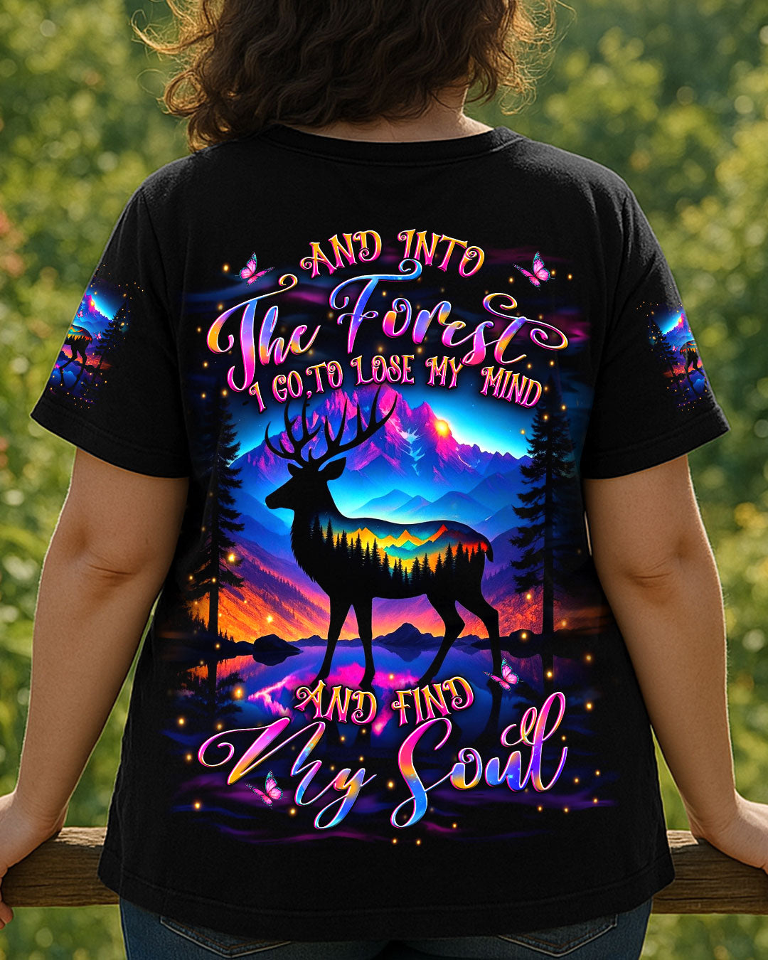 BLISSCORNERS AND INTO THE FOREST I GO DEER ALL OVER PRINT
