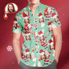 (Photo Inserted) Blisscorners Christmas Gift Custom Face Christmas Snowman Men's All Over Print Hawaiian Shirt