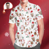 (Photo Inserted) Blisscorners Christmas Gift Custom Face Christmas Pattern Hawaiian Shirts Funny Personalised Photo Hawaiian Shirt For Men