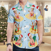 (Photo Inserted) Blisscorners Christmas Gift Custom Face Christmas Hawaiian Shirt Surfing Santa Hawaiian Shirt Gift for Men