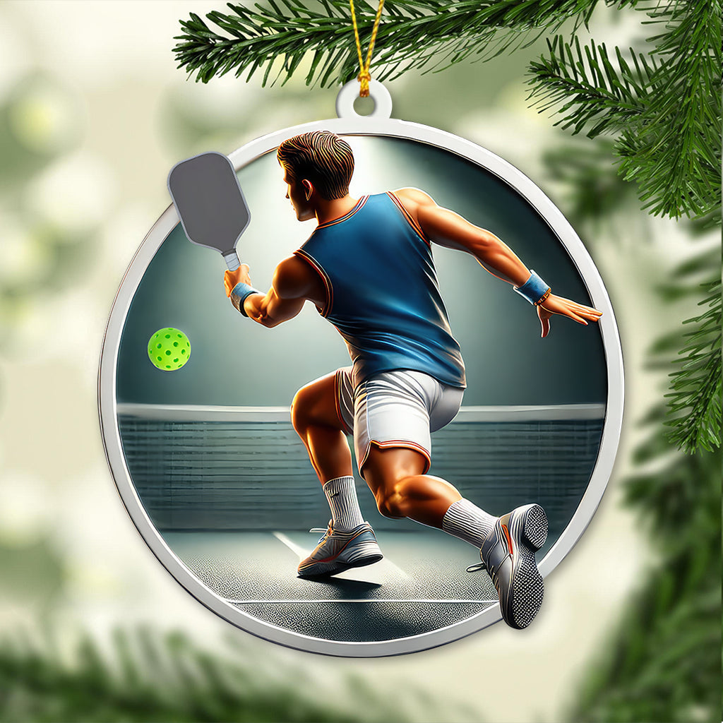 Blisscorners Custom Name and Number Pickleball Ornament, Christmas Gift for Pickleball Lover2D Flat LM2211
