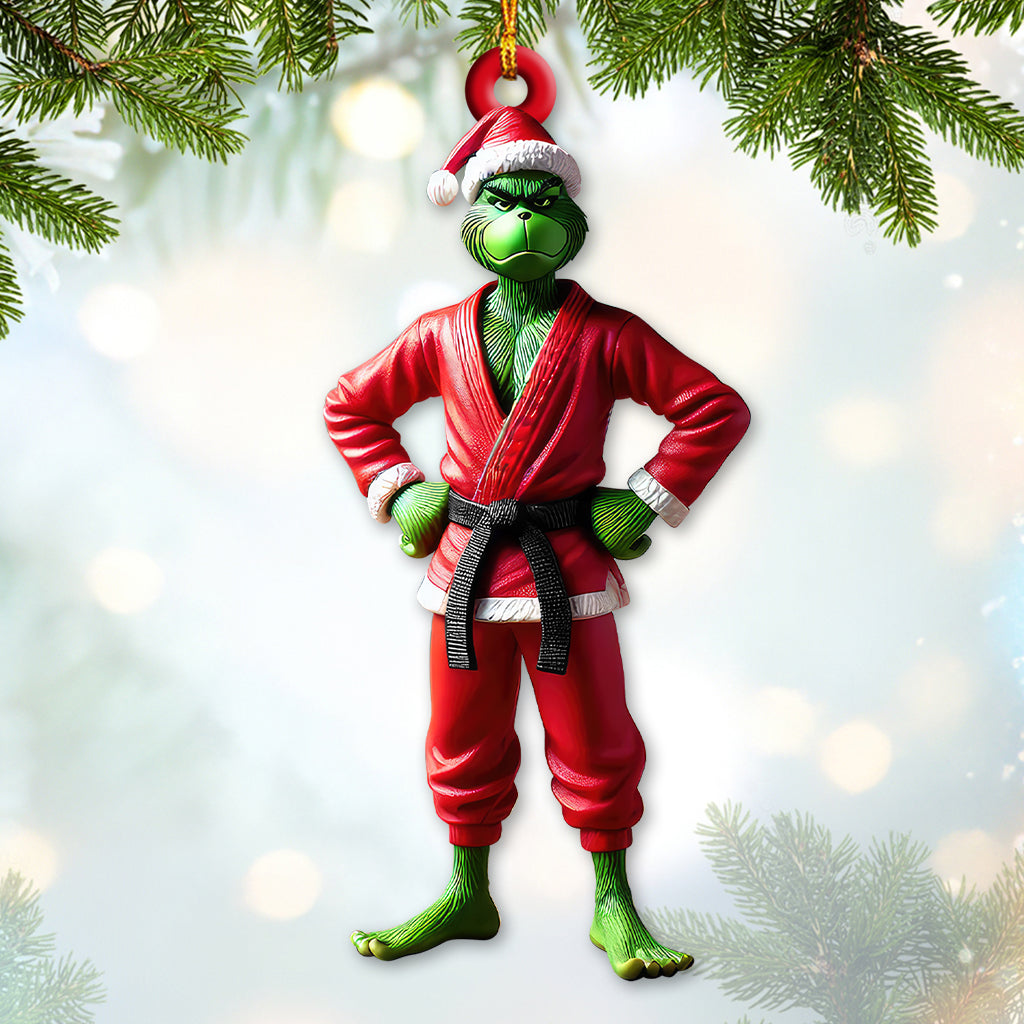 Blisscorners Custom Name Grinch Karate Ornament, Grinch Karate Christmas Gift2D Flat LM2111