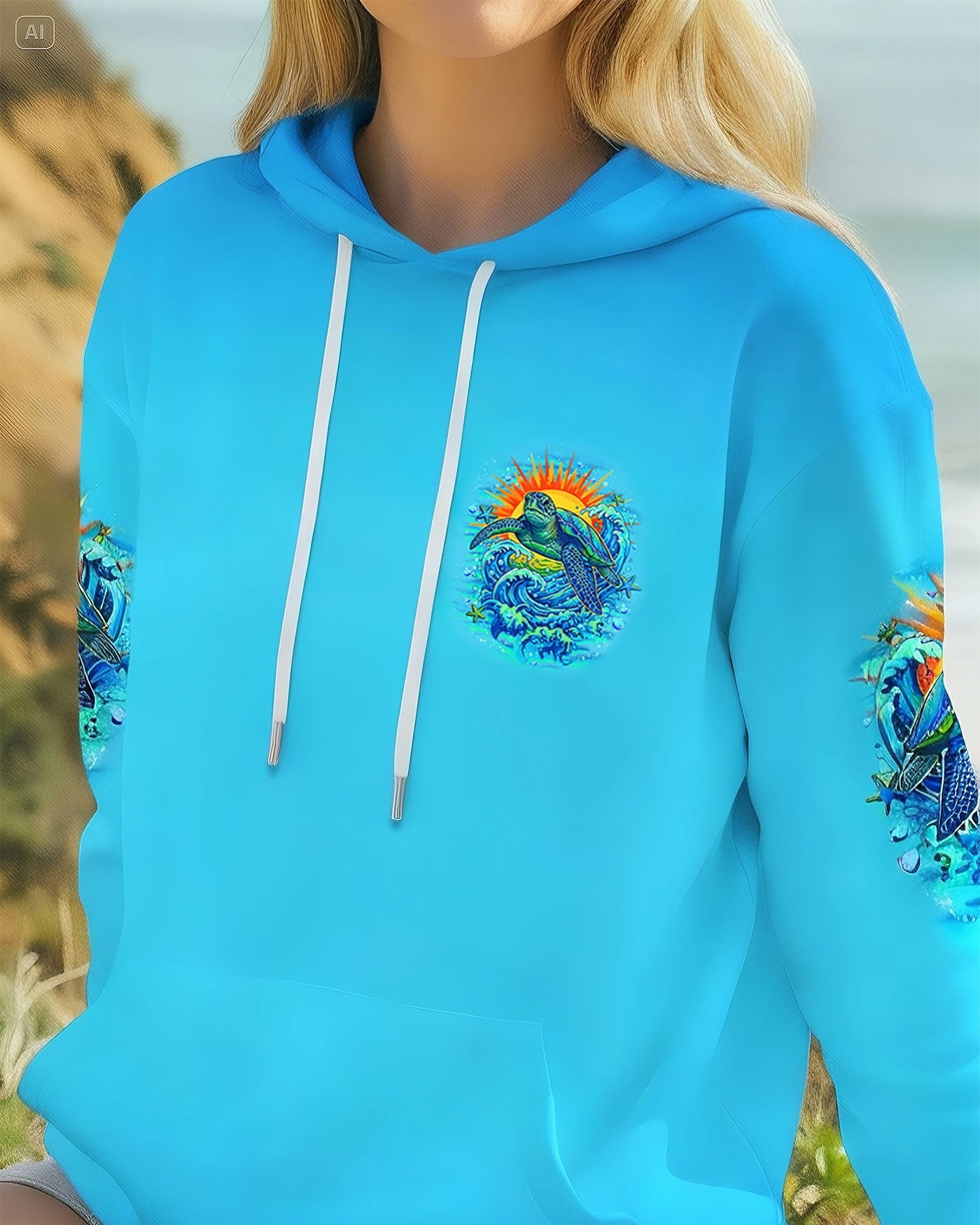 BLISSCORNERS SALTWATER HEALS EVERYTHING TURTLE ALL OVER PRINT