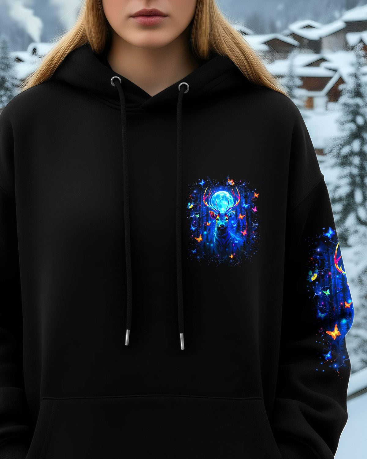 BLISSCORNERS HELLO DARKNESS MY OLD FRIEND DEER ALL OVER PRINT