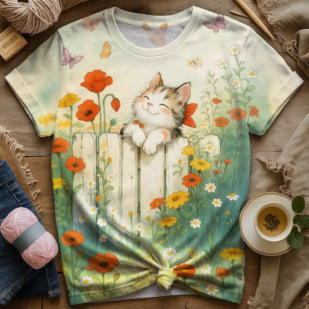 Blisscorners Feeling Cat Garden Tee
