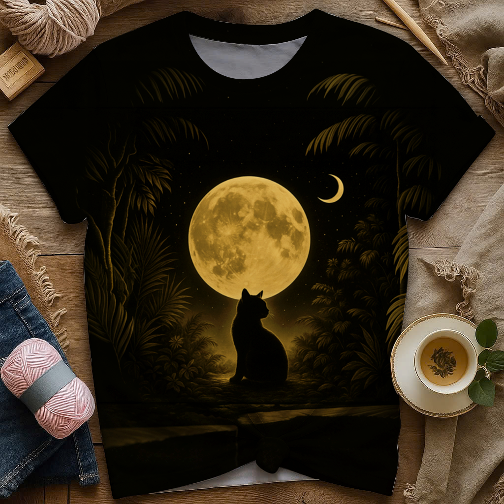 Blisscorners Moonlit and Cat Tee