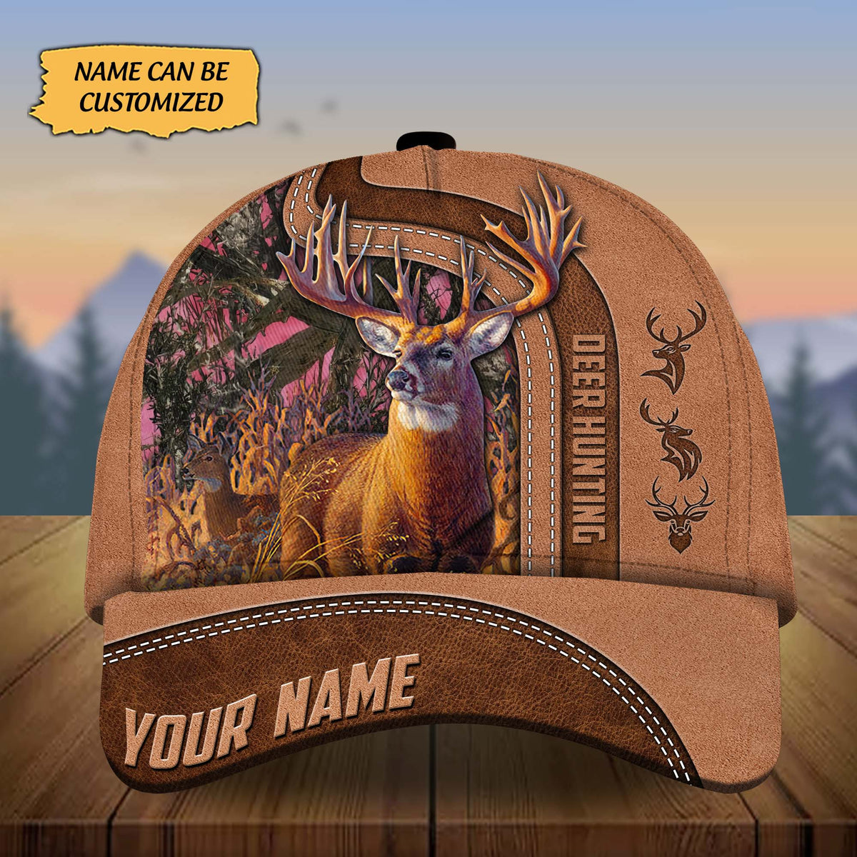 Blisscorners Custom Name Tom Deer Hunting Premium 3D Printed Cap
