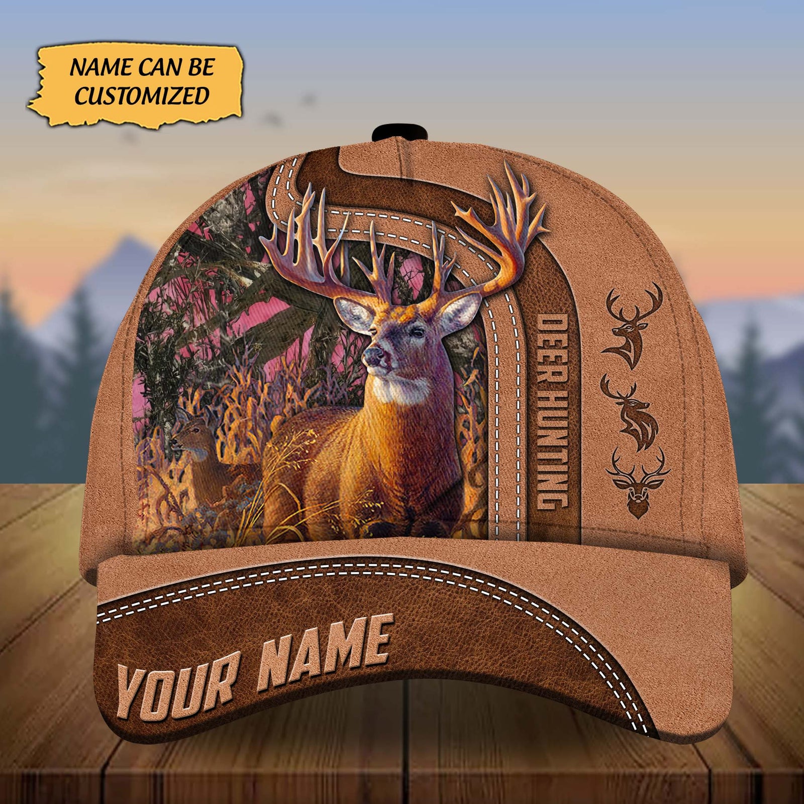 Blisscorners Custom Name Tom Deer Hunting Premium 3D Printed Cap