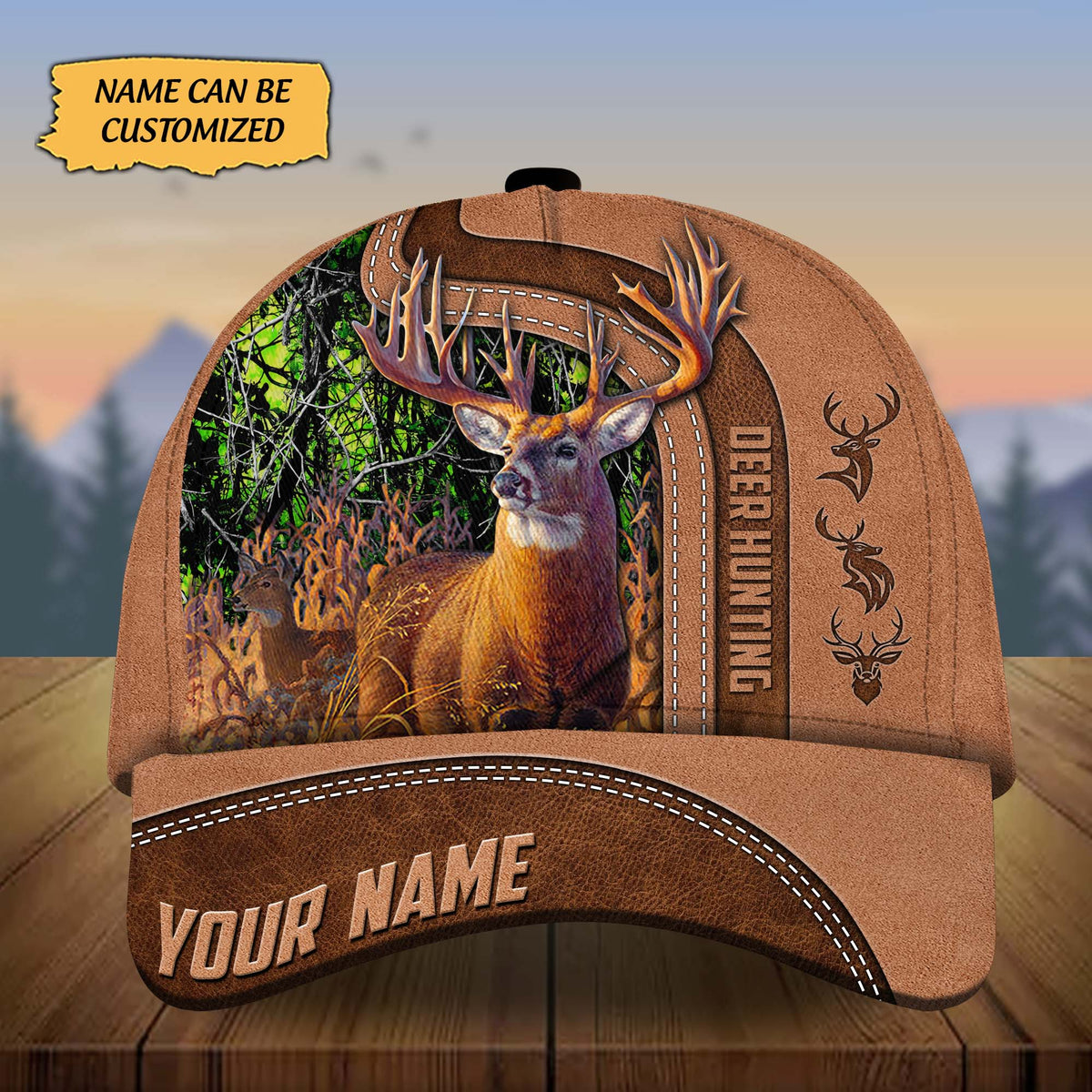 Blisscorners Custom Name Tom Deer Hunting Premium 3D Printed Cap