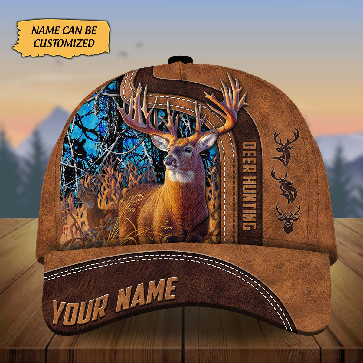 Blisscorners Custom Name Tim Deer Hunting Premium 3D Printed Cap