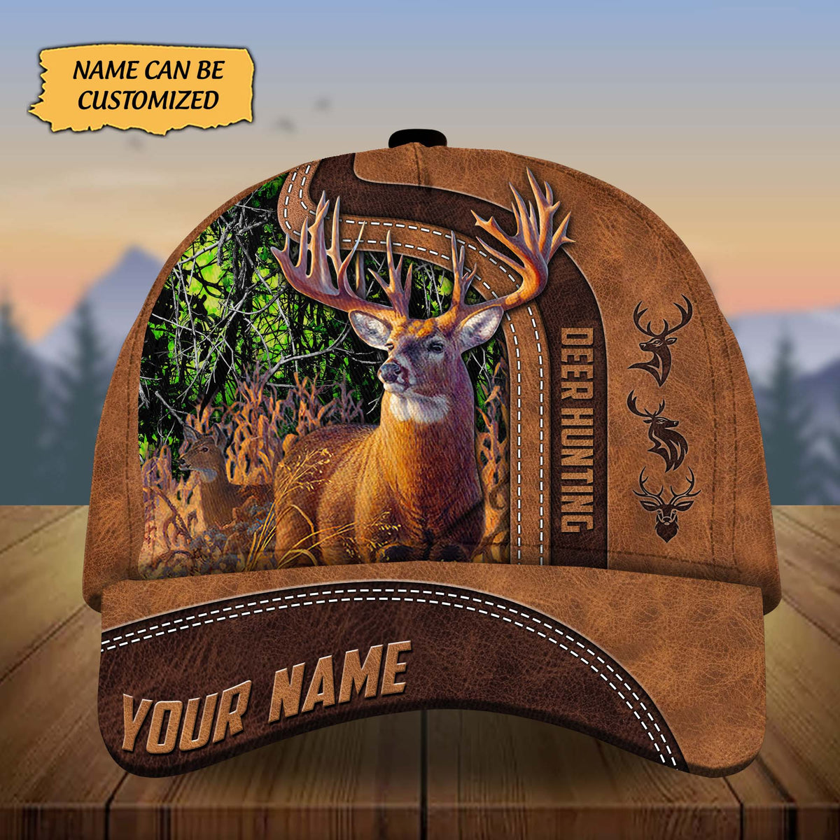 Blisscorners Custom Name Tim Deer Hunting Premium 3D Printed Cap