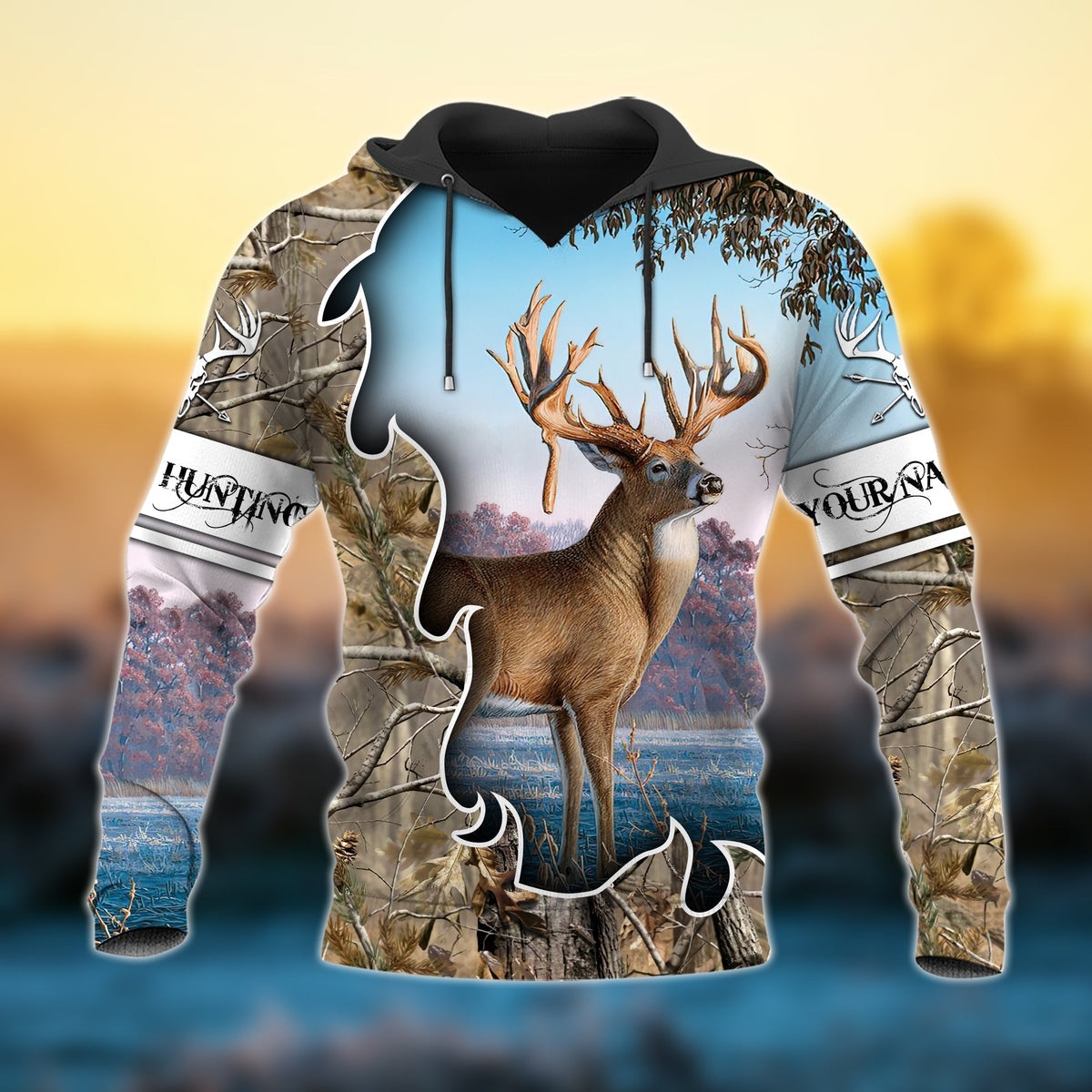 Blisscorners Personalized Deer Hunting 3D Hoodie (3 Colors)