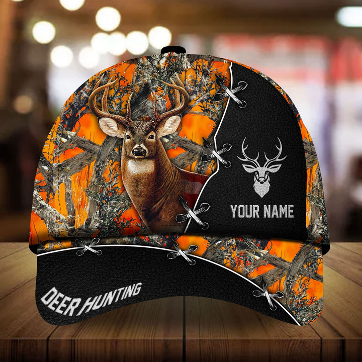 Blisscorners Loralle Premium Deer Hunting Leather Camo Pattern 3D Multicolor Personalized Cap