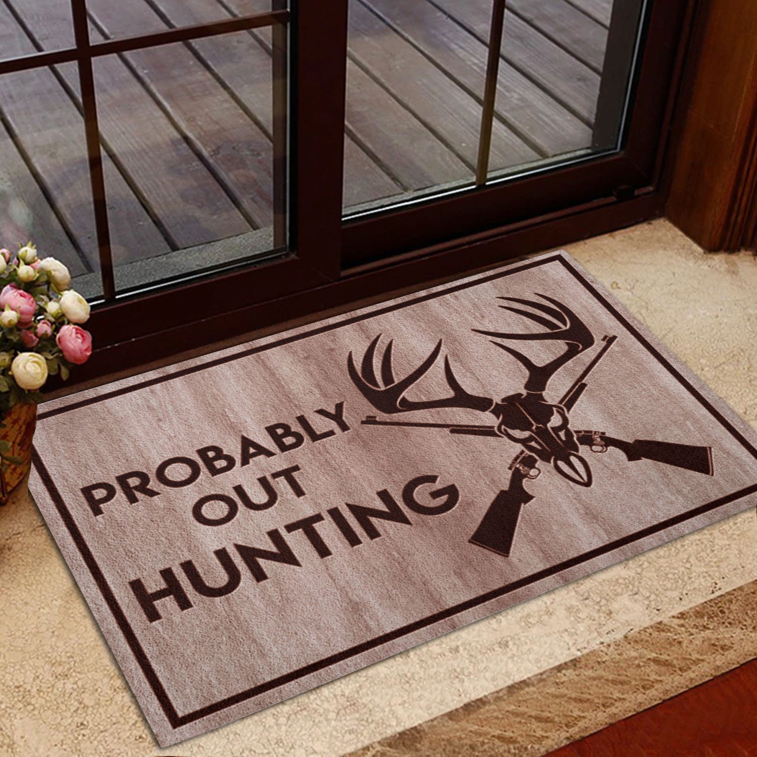Blisscorners Hunting Rubber Doormat, Hunting Hunter Probably Our Hunting Welcome Doormat, Indoor Outdoor Door Mat, Home Decor

 LM1611