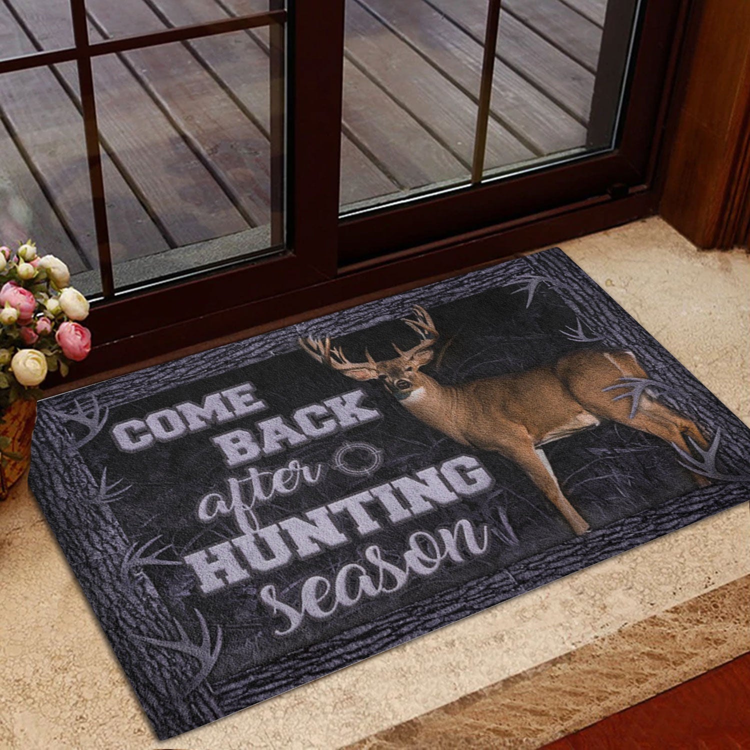 Blisscorners Hunting Rubber Doormat, Hunting Deer Come Back After Hunting Season Hunter Welcome Doormat, Indoor Outdoor Door Mat, Home Decor

 LM1611