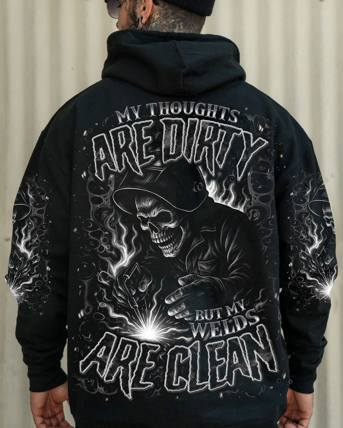 BLISSCORNERS I MAY BE OLD BUT I WAS A MECHANIC SKULL ALL OVER PRINT