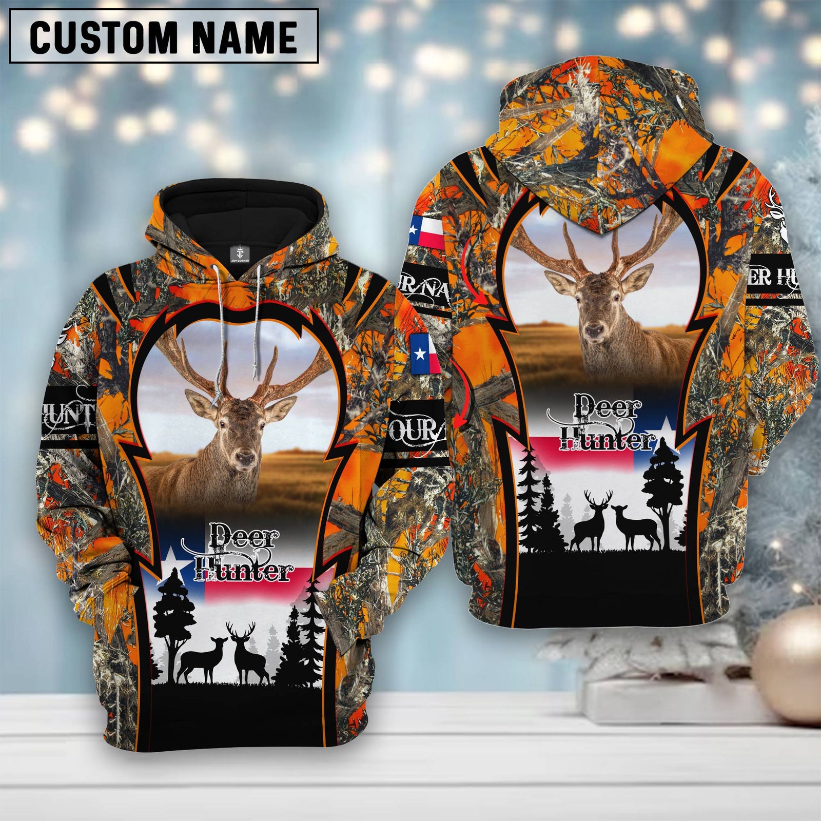 Blisscorners Custom Name Texas Camouflage Pattern Deer Hunting Shirt 3D All Over Printed Clothes