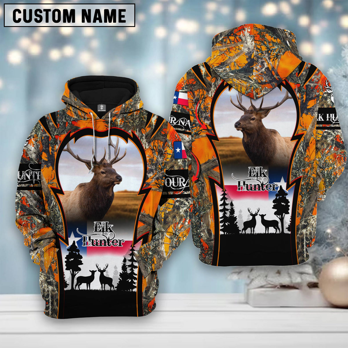 Blisscorners Custom Name Texas Camouflage Pattern Elk Hunting Shirt 3D All Over Printed Clothes