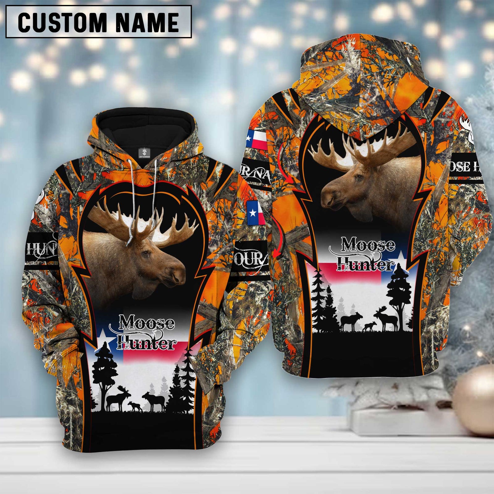 Blisscorners Custom Name Texas Camouflage Pattern Moose Hunting Shirt 3D All Over Printed Clothes