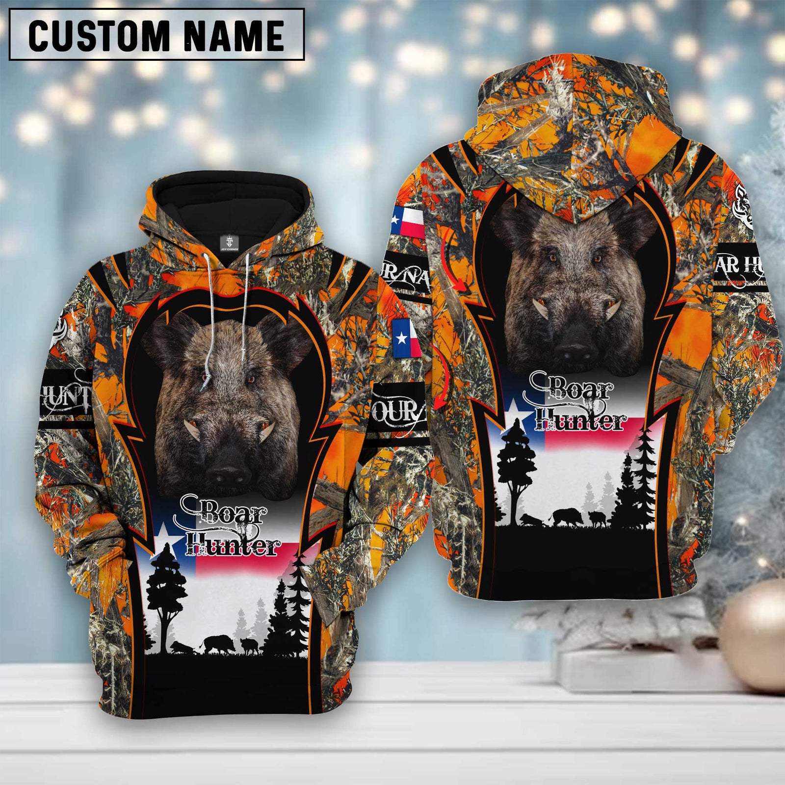 Blisscorners Custom Name Texas Camouflage Pattern Boar Hunting Shirt 3D All Over Printed Clothes