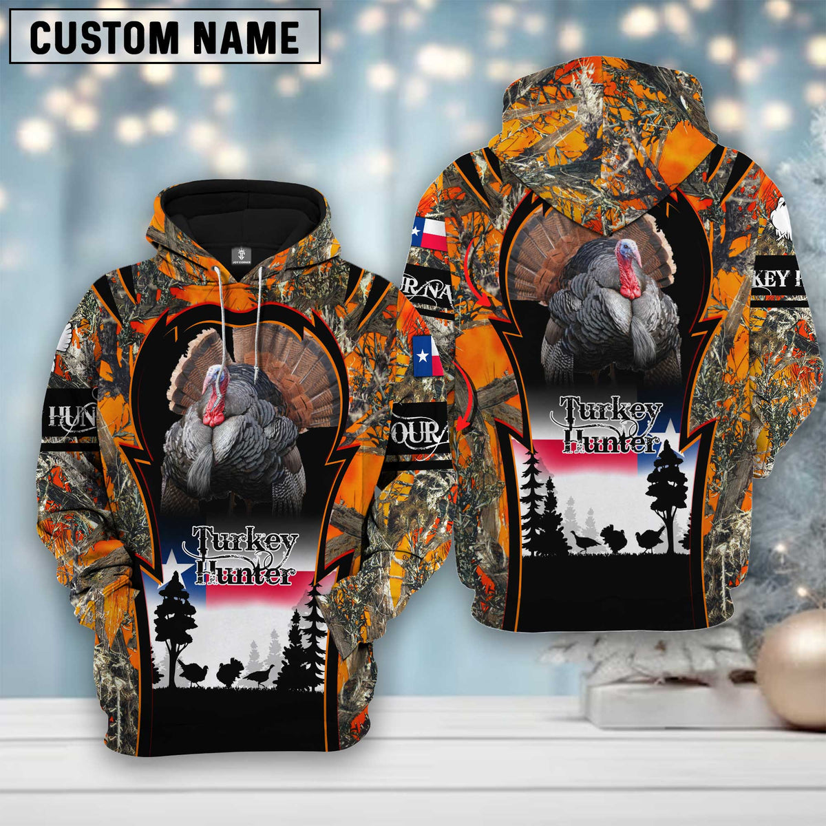 Blisscorners Custom Name Texas Camouflage Pattern Turkey Hunting Shirt 3D All Over Printed Clothes