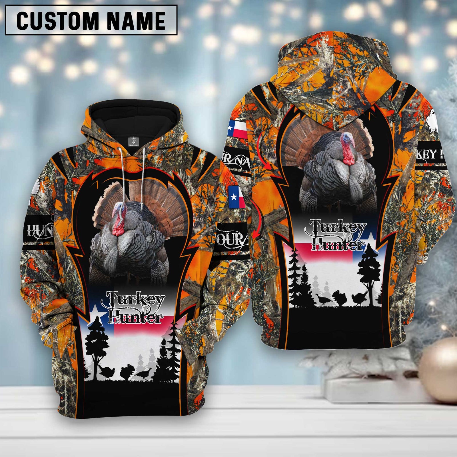 Blisscorners Custom Name Texas Camouflage Pattern Turkey Hunting Shirt 3D All Over Printed Clothes