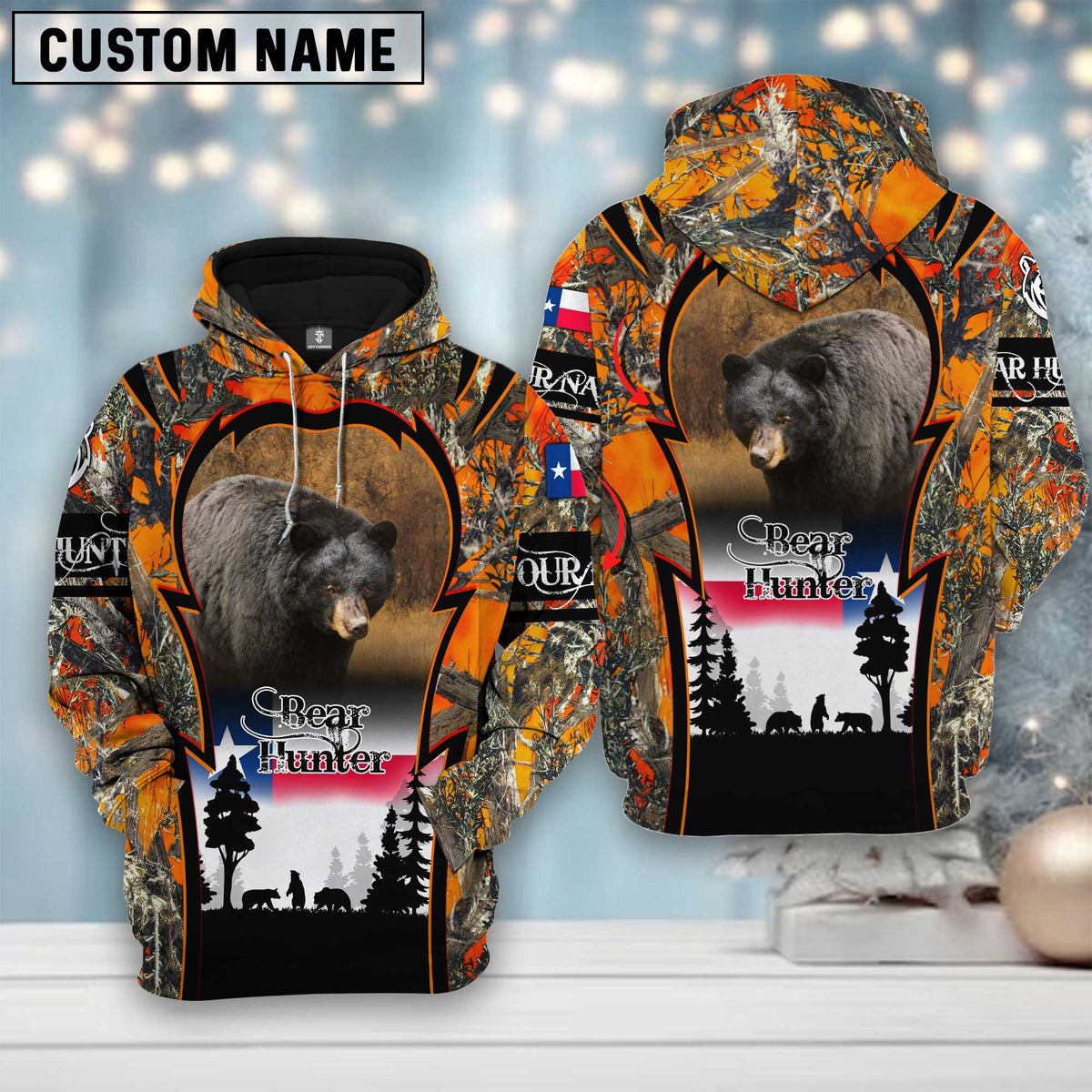 Blisscorners Custom Name Texas Camouflage Pattern Bear Hunting Shirt 3D All Over Printed Clothes