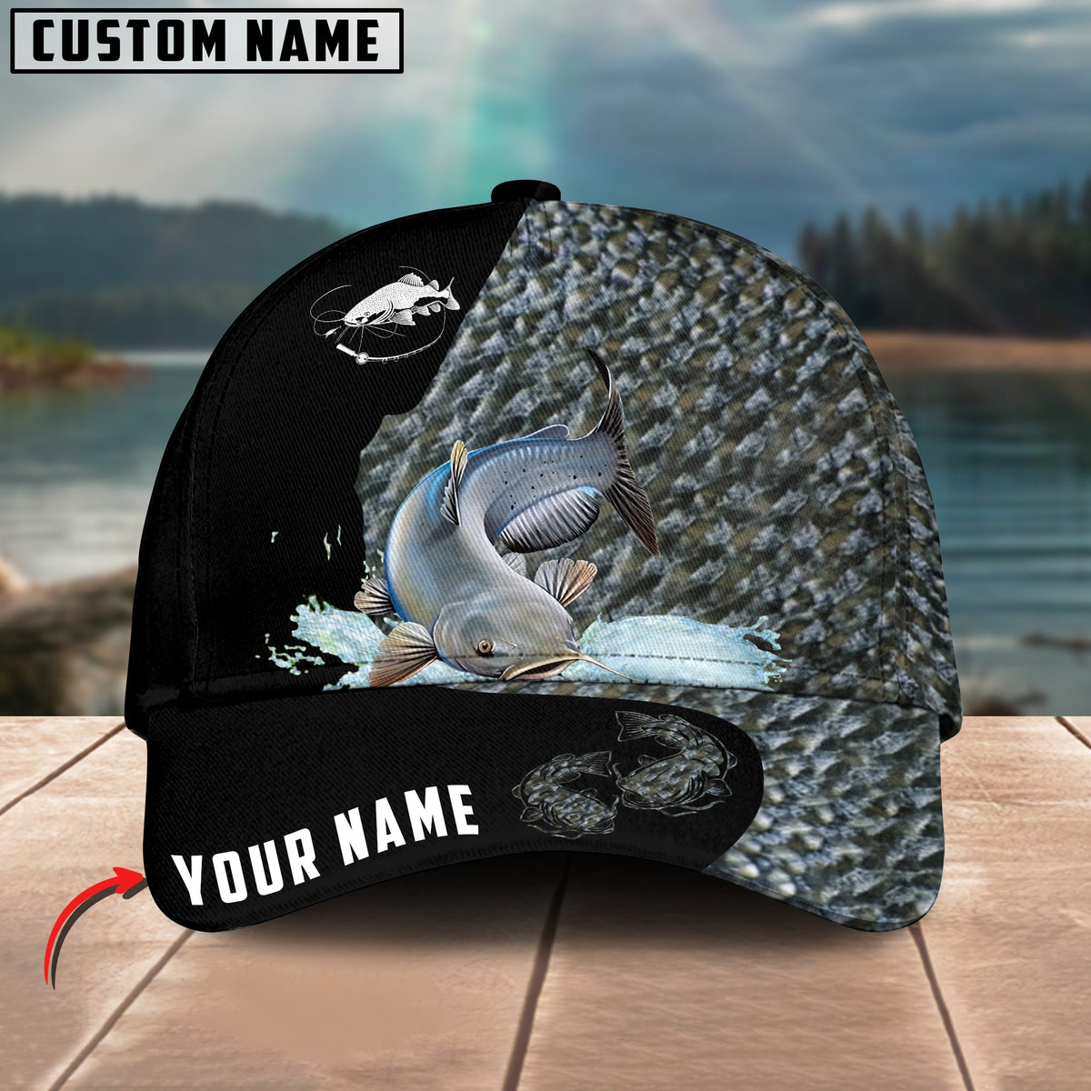 Blisscorners Personalized Catfish Fishing Classic 3D Cap