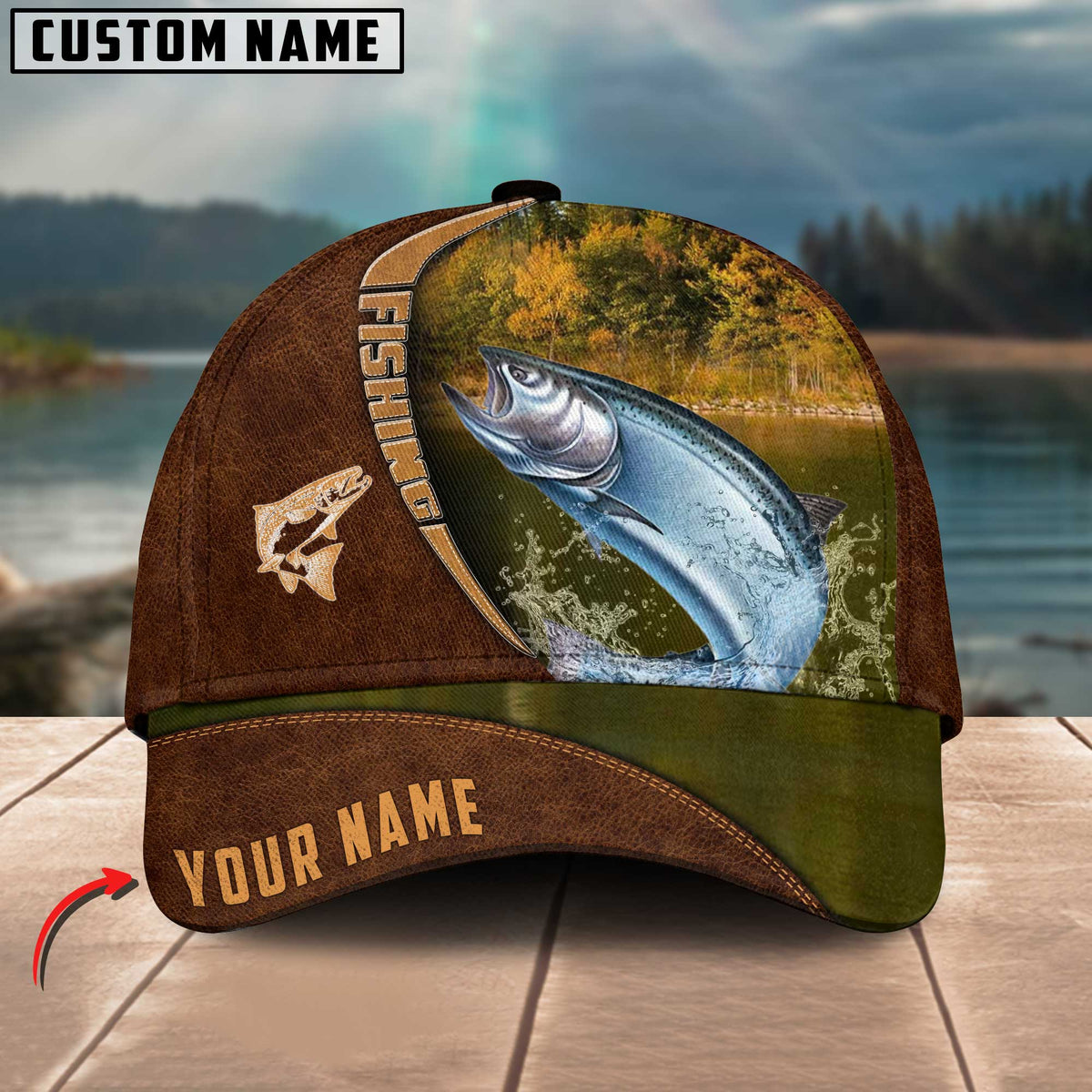Blisscorners Personalized Salmon Brown Classic 3D Cap