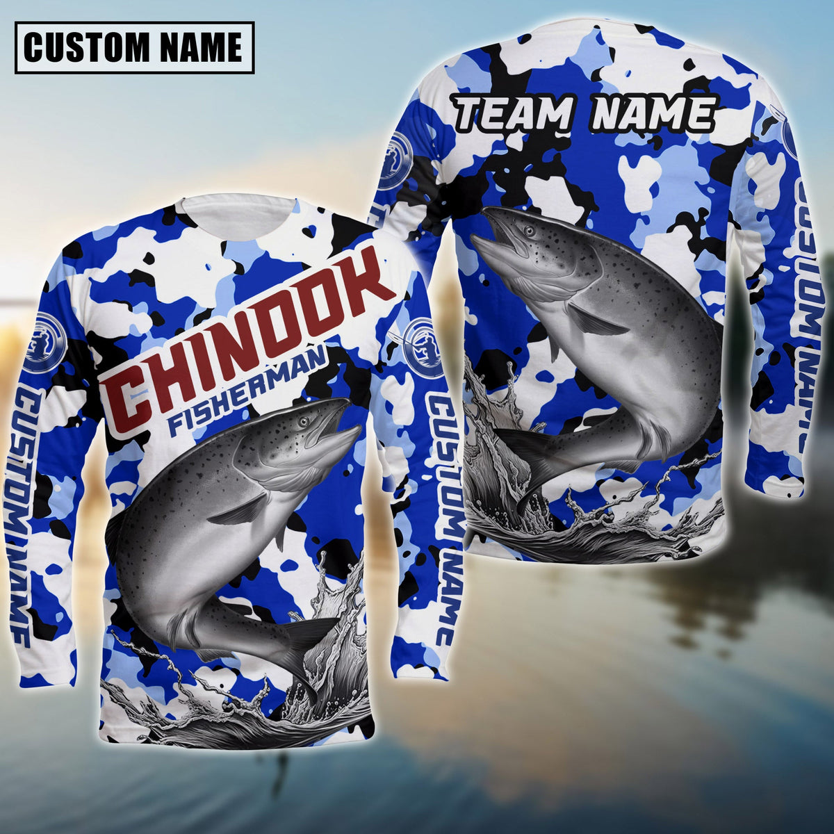 Blisscorners Chinook Fishing Tournament Personalized Name And Team Name Long Sweat Shirt