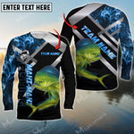 Blisscorners Mahi-mahi Fishing Blue Smoke Pattern Pro Sport Jersey Personalized Name And Team Name Long Sweat Shirt