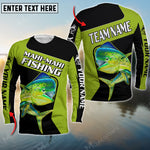 Blisscorners Mahi-Mahi Fishing Green Line Patch Sport Jersey Personalized Name And Team Name Long Sweat Shirt