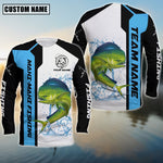 Blisscorners Mahi-Mahi Fishing Premium Blue Line Sport Jersey Personalized Name And Team Name Long Sweat Shirt