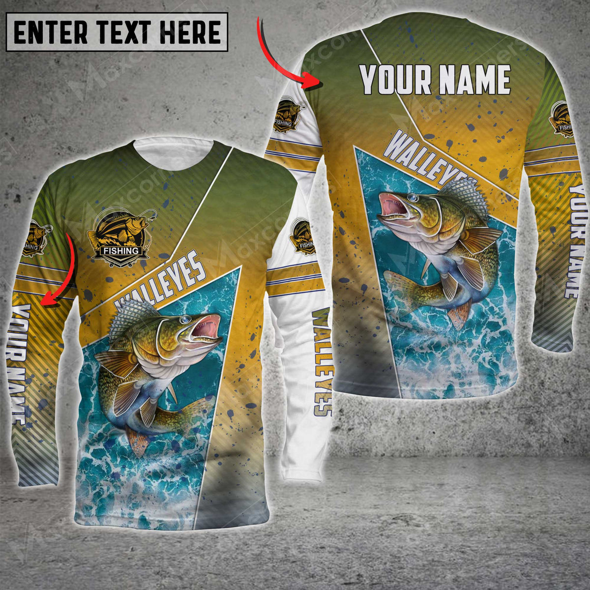 Blisscorners Walleyes Fishing Salt Water Skin Fishing Pattern Sport Jersey Personalized Name And Team Name Long Sweat Shirt