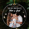 (Photo Inserted) Blisscorners Baby First Christmas As A Family Of Three - Personalized Custom Acrylic Ornament