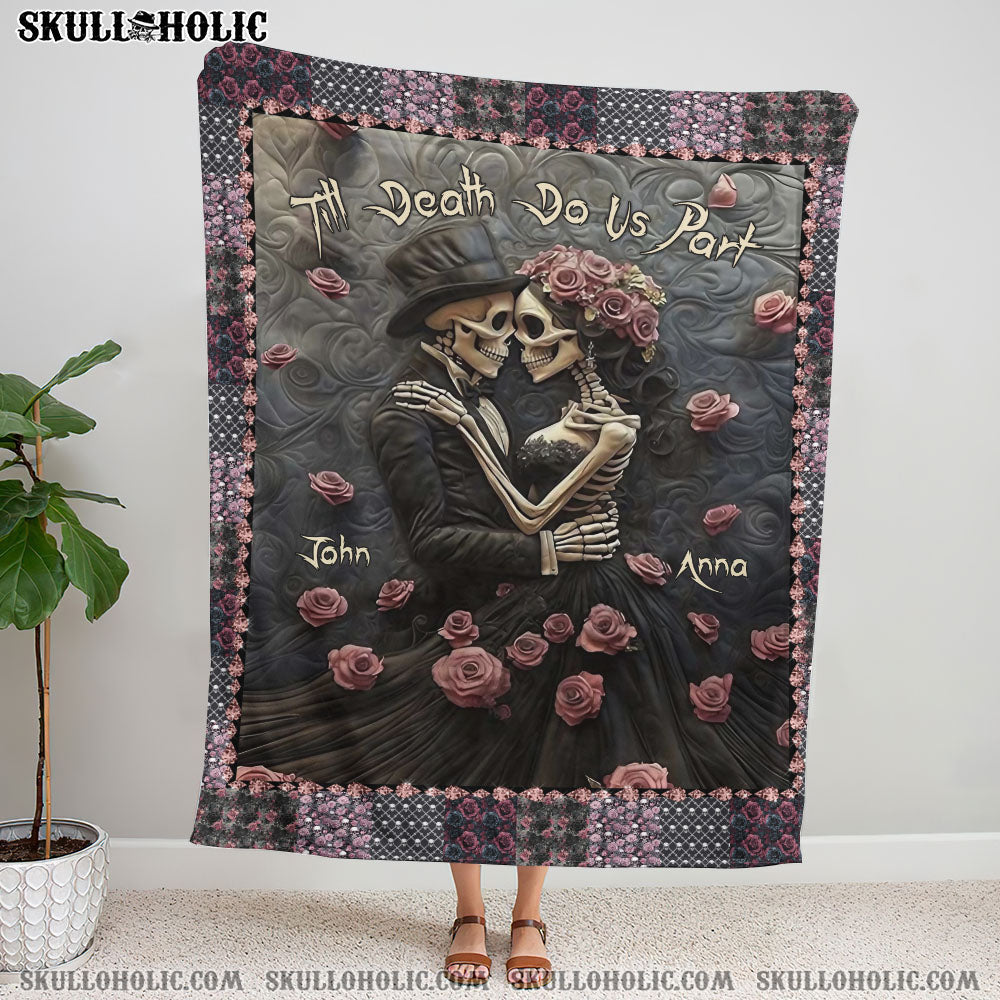 BLISSCORNERS PERSONALIZED TILL DEATH DO US PART FLEECE BLANKET