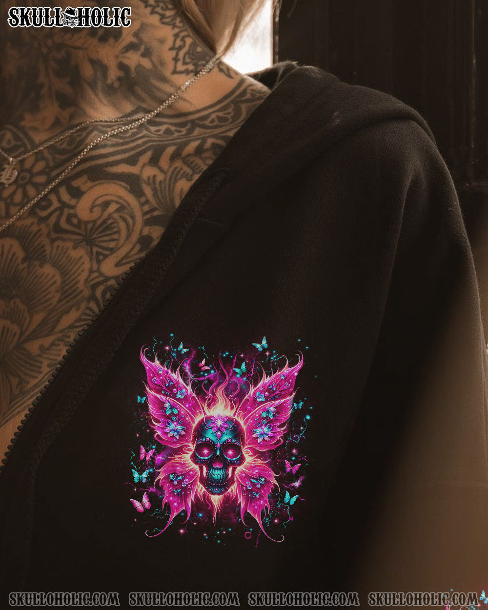 BLISSCORNERS KARMA FAIRY SKULL WINGS ALL OVER PRINT