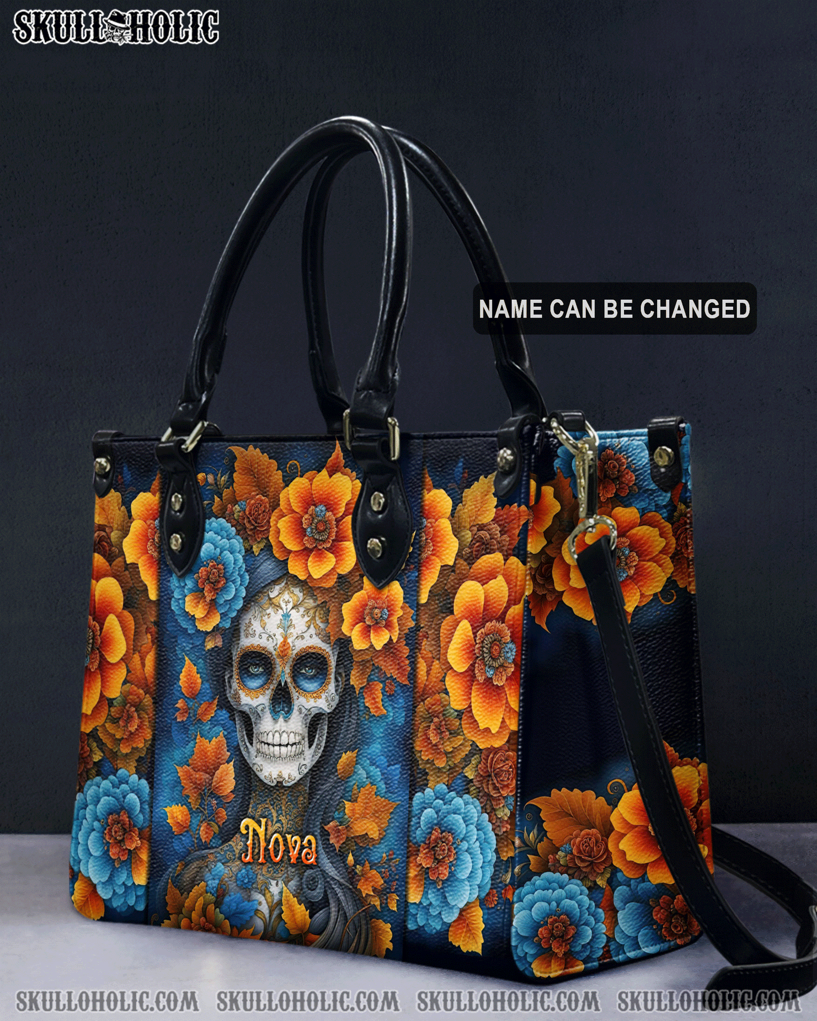 BLISSCORNERS SUGAR SKULL LEATHER HANDBAG
