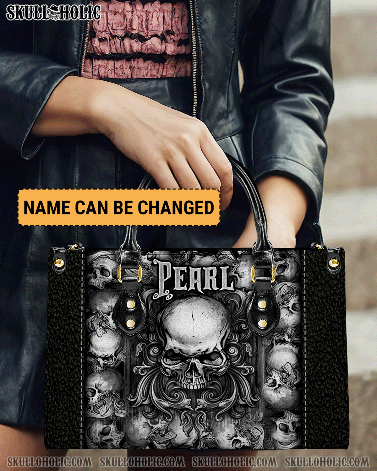 BLISSCORNERS SKULL ART LEATHER HANDBAG