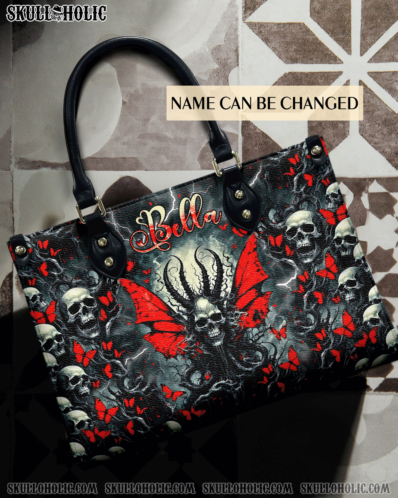 BLISSCORNERS DEMON FAIRY SKULL LEATHER HANDBAG