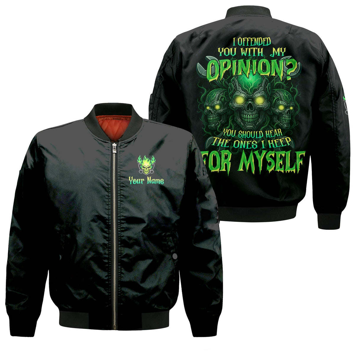 Blisscorners Custom Name Skull Wrench Mechanic T Shirt I Offended You With My Opinion Mechanic Hoodie Jacket Printed T Shirt