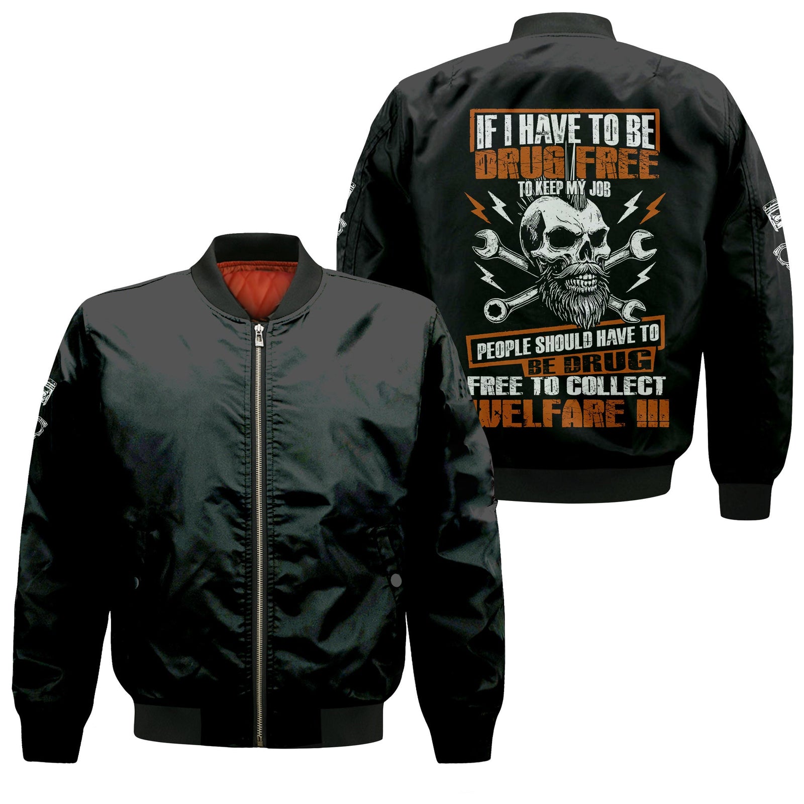 Blisscorners Funny Vintage Mechanic Shirt If I Have To Be Drug Free To Kep My Job Skull Wrench T Shirt