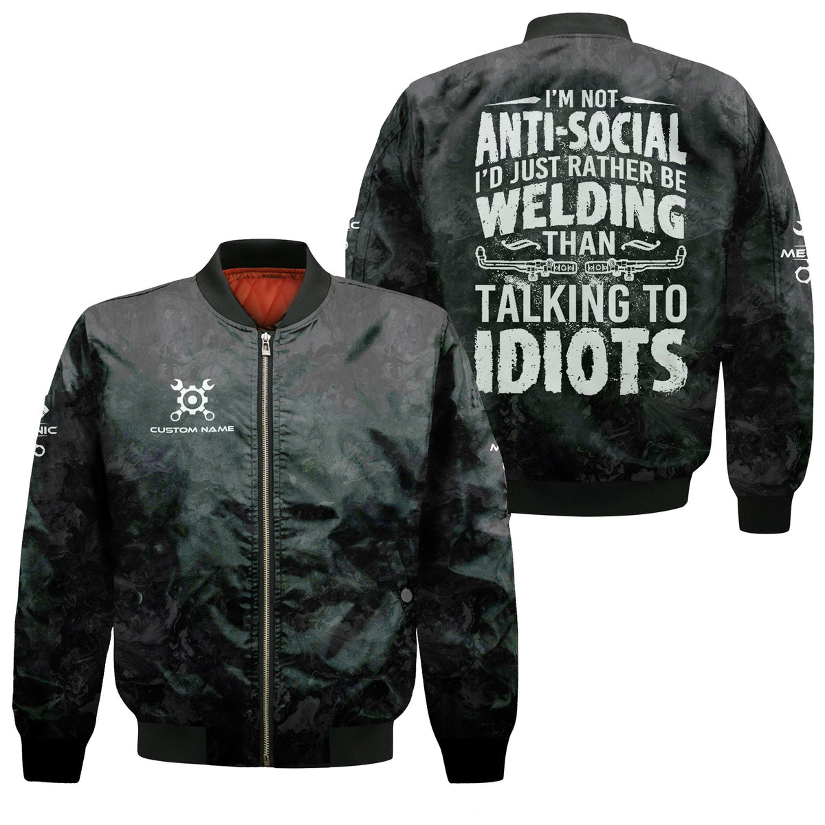 Blisscorners Custom Name Mechanic Shirt I'm Not Anti Social I'd Just Rather Be Welding T Shirt