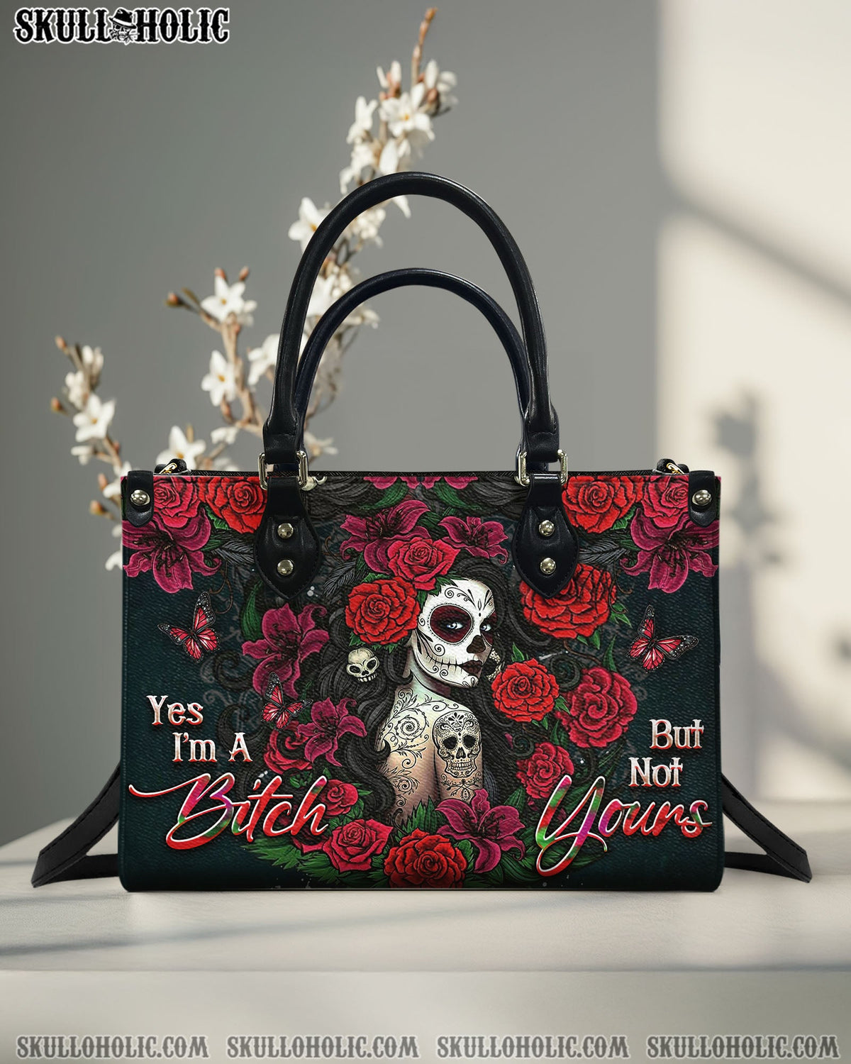BLISSCORNERS YES I'M A B BUT NOT YOURS LEATHER HANDBAG