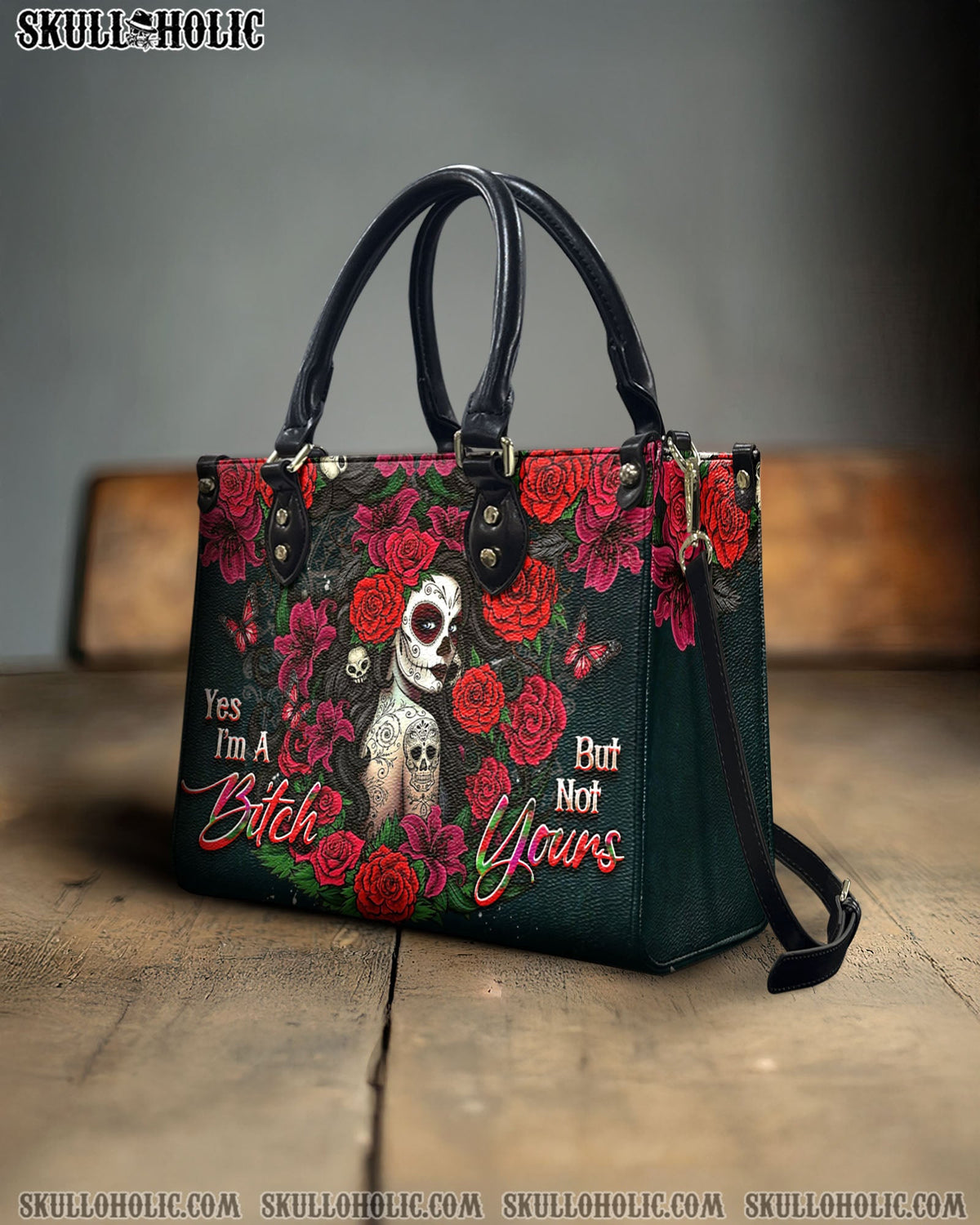 BLISSCORNERS YES I'M A B BUT NOT YOURS LEATHER HANDBAG