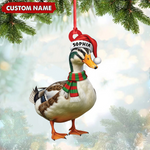 Blisscorners Personalized Duck Acrylic Christmas Ornament - Custom Name Holiday Acrylic Gift for Hunters LM0411