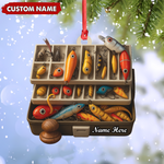 Blisscorners Personalized Fishing Tackle Box Acrylic Ornamen - Custom Name Christmas Ornament for Fishermen, Anglers & Outdoor Lovers LM0411