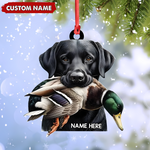 Blisscorners Personalized Hunting Dog Acrylic Ornament - Personalized Labrador Retriever & Duck Christmas Gift LM0411